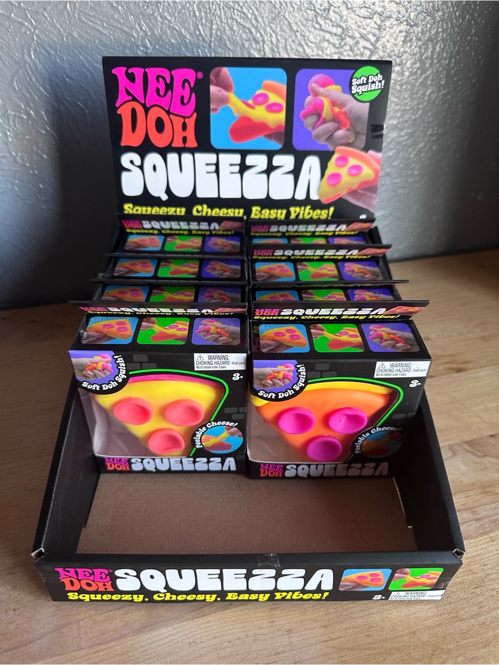 1 Squeeza Pink & Yellow Pizza Squishy Toy